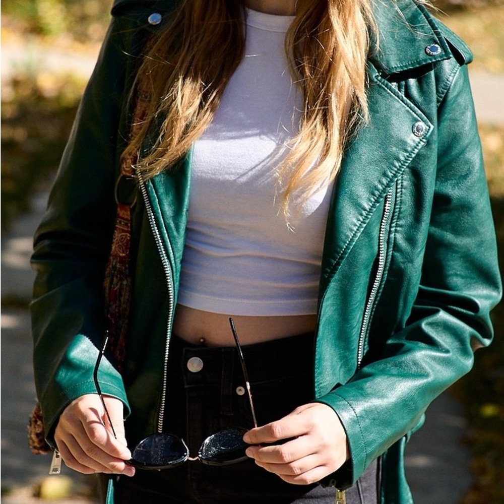 Women's Levi’s Green Faux Leather biker/moto Jacket size small